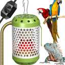 GlowUp Bird Cage Heater with 2 x 100W Ceramic Heat Lamp Bulbs, with Adjustable Temperature Switch Reptile Heat Lamp Guard Bird Cage Heat Lamp for Captive Birds, Reptiles