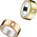 Cover Compatible for Oura Ring 4/Gen 3 Horizon/Gen 3 Heritage,Charging Directly,Ultra-Thin Rugged TPU Polished Elastic Ring Finger Sleeve Protector for Workout Gym Women Men -Gold+Rosegold, Size 9