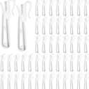 Jeffdad 50 PCS Plastic Curtain Hooks, Adjustable Pinch Pleat Hooks for Pleated Drapes Ratchet System Pinch Pleat Curtain Hooks for Window Curtain, Door Curtain, Shower Curtain