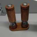 Rechargeable Electric Salt and Pepper Grinder Set  Automatic Salt and Pepper Shakers with Wood Base, Adjustable Coarseness, LED Light, One-Hand Operation Salt and Pepper Shakers Set