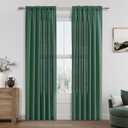 Guken Green Linen Curtains 84 Inch Length for Living Room Bedroom 2 Panels Set Rod Pocket Light Filtering Semi Sheer Window Curtains 52 Inch Width Boho Farmhouse Linen Drapes, W52xL84