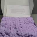 Negwoo Chunky Knit Throw Blanket, 30''*40'' Knitted Throw Chenille Yarn for Bed Couch, Handmade Light Purple Crochet Big Thick Blanket, Machine Washable Cute Comfy Blanket for Home Decor