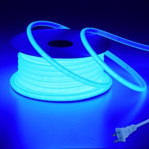 Belun AC 110V COB LED Strip Lights Outdoor Waterproof 65.6ft, Blue Super Bright 200W LED Rope Light, IP65 Flexible Cuttable, for Bedroom Garden Commercial House Gaming Room Decor