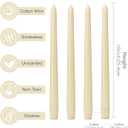 10-Inch Ivory Taper Candles - Dripless Smokeless Tapered Candle Cream Unscented Candlesticks Paraffin Wax Long Slow Burning Tall Candle Sticks for Dinner Business Wedding Restaurants 12 Pack