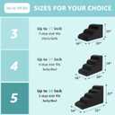 Oiilores Dog Stairs for Small Dogs 15" H, 3-Step Dog Steps Ramp for Couch Sofa and Chair with Anti-Slip Washable Cover and Durable High Density Foam, Pet Stairs for Cats, Black