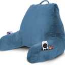 Nestl Reading Pillow with Shredded Memory Foam, Designed for Sitting Up in Bed and Couch, Back and Arms Adjustable Support for Adult & Teens Backrest Pillows for Reading, Washable Cover, Blue Heaven