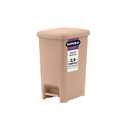 Superio 2.5 Gal Slim Step On Pedal Plastic Trash Can, Waste Bin for Under Desk, Office, Bedroom, Bathroom- 10 Qt, Beige