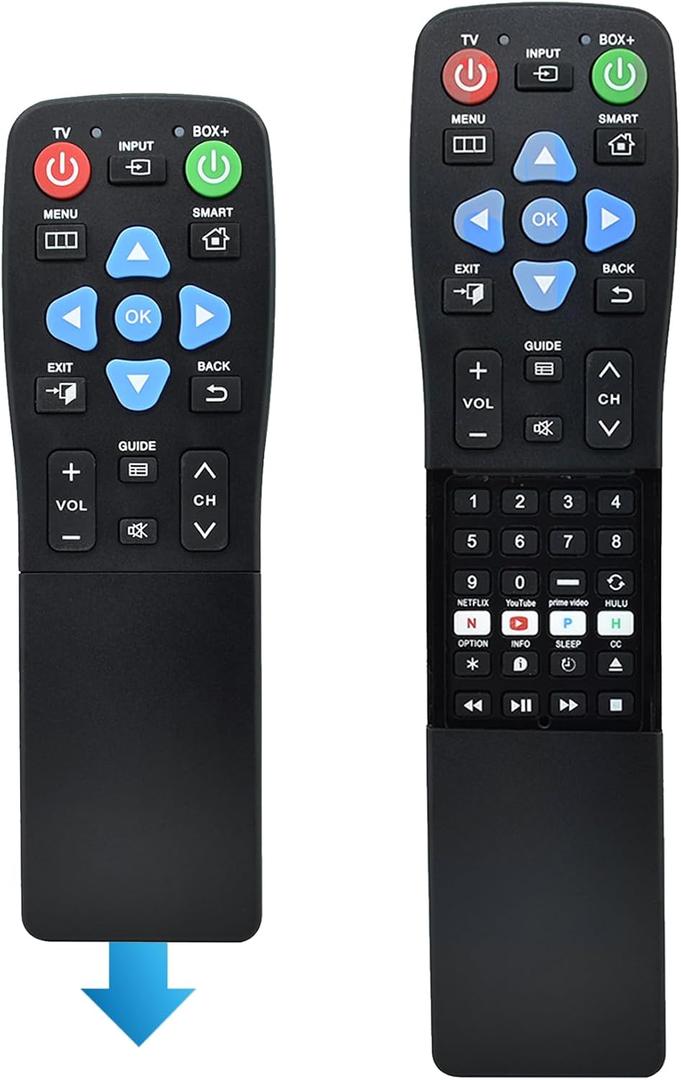 Big Button TV Remote for Seniors & Elderly - Universal Remote with Large Buttons, Simple Setup for TV/DVD/Streaming Devices (2-Device Control) - Ideal for Dementia & Low Vision Users