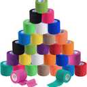 30 Pack 2 Inch x 5 Yards Colorful Self Adhesive Bandage Breathable Cohesive Bandage Wrap Rolls Elastic Self-Adherent Tape for Stretch Athletic, Sports, Wrist, Ankle
