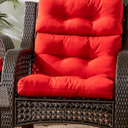 Home Fashions Outdoor 44 x 22-inch High Back Chair Cushion, 1 Ct, Red