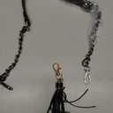 PATIKIL Purse Chain Strap, 24 Inch Leather Chain Straps Purse Strap Replacement Flat Chain Strap with Tassel for Shoulder Crossbody Bag Handbag Woman, Black