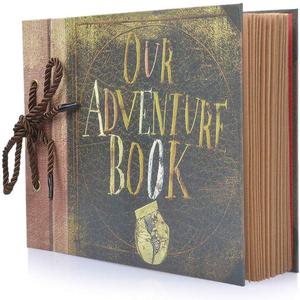 Scrapbook Photo Album Our Adventure Book - DIY Handmade Album Scrapbook Movie Up Travel Scrapbook for Anniversary, Wedding, Travelling, Baby Shower, etc (Travel Scrapbook)