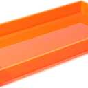 Acrylic Tray for Vanity Makeup Perfume Jewelry 12x6'' Small Decorative Tray for Bathroom Dresser Tops Candle Sink Counter, Neon Orange