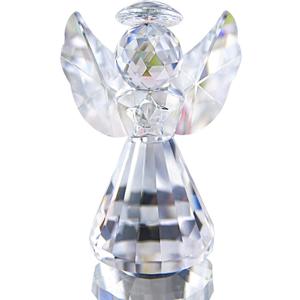 HDCRYSTALGIFTS 3inch Crystal Guardian Angel Figurine Paperweight Decor Glass Angel Statue Ornaments Art Collectible Gift for Women (Clear)