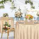 KKJIAF 1 Pack 120 Inch Round Tablecloth Satin Champagne Round Table Cover, Silky Satin Dining Table Cloth for Wedding, Party, Banquet, Restaurant, Formal Events