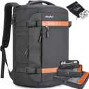 42L Travel Backpack with 4 Packing Cubes, TSA Friendly Flight Approved Carry-On Bag, Water-Resistant Weekender Business Backpack for Men Women, Fits 17.3" Laptop (Black)