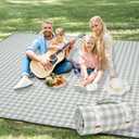 Picnic Blankets Outdoor Extra Large - 80"x80" Portable Waterproof Picnic Blanket, Machine Washable 3-Layer Foldable Park Mat with Sandproof Backing for Grass, Hiking, Travel, Concerts, Indoor (Green)