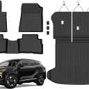 Auxko All Weather Floor Mats Cargo Mat with Backrest Mat for 2026-2023 Kia Sportage Hybrid Only All Season TPE Accessories Odorless Anti-Slip Floor Liners Trunk Tray with Back Seat Protector