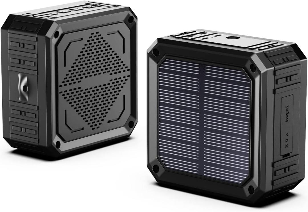 Solar Speaker Portable IPX6 Waterproof Bluetooth Speakers 15 Hours of Playtime Rich Stereo Bass Shockproof Dustproof for Home and Outdoor Wireless Speaker(1-Pack)