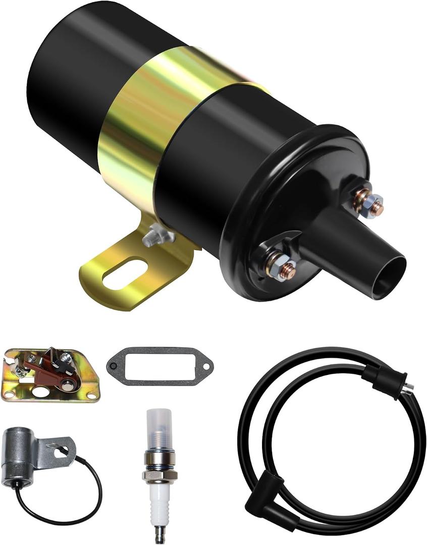 Ignition Coil, Breaker Points, Condenser, Spark Plug, Spark Plug Wire Fit for Kohler K90 K141 K161 K181 K241 K301, Replacement 4151921S, 4715003S, 230722-S, 1213202-S, 238057S, 5204111-S
