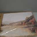 Framed Wall Art, Large Vintage Landscape Painting, 20x40 Inch