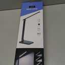 LED Desk Lamp for Home Office, 3 Levels Dimmable Desk Light with USB Charging Port, Small Study Lamp, Reading Light for Table, Black, 5000K