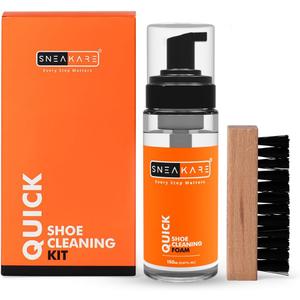 SNEAKARE Shoe Cleaning Kit with 100ml/3.4 Oz Cleaner, Brush & Towel Complete Kit For Sneakers, Nubuck, Suede & Leather