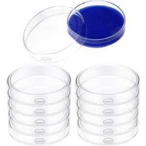 Weewooday 10 Pieces Glass Petri Dishes with Lids Autoclavable High Borosilicate Petri Dishes Lab Supplies for Science Biology Project, Experiments (90 x 20 mm)