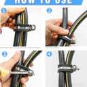 36PCS 3/8" Double Cable Clamps with updated Riveted Reinforce, 304 Stainless Steel Rubber Cushioned Insulated Loop Pipe Wire Clamps