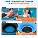53" Heavy Duty River Tube With Premium Canvas Cover, Inflatable Water Tubes for Floating, Tubing Floats for Pool Lake, Rafts With 2 Cup Holders, 2 Grip Handles for Adults