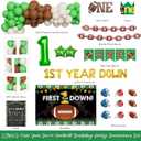 First Year Down Birthday Party Decorations, Football 1st Birthday Decorations, Touchdown Backdrop Balloon Banner Cake Topper Box, Baby Boy First Sport Party Supplies