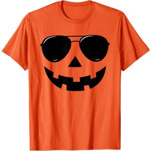 Funny Jack O Lantern Face Pumpkin Halloween Costume Men Boys T-Shirt, XL
