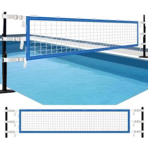 Upgrade Pool Volleyball Net Replacement, Adjustable Length 15-31 FT Portable Volleyball Net for Inground Pools & Above Ground Pools, Heavy Duty PE Net for Backyard Swimming Pool Beach(Net Only)