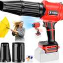 Cordless Leaf Blower Compatible for Milwaukee 18V Battery(NO Battery), Mini Turbo Jet Blower with 2 Nozzles, Lightweight & One-Hand Use, for Patio Garage Yard Cleaning Car Dryer(Tool Only) (Red)