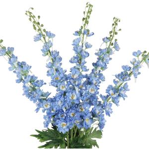 IBlue Delphinium Artificial Flowers 5 PCS Larkspur Artificial Flowers Silk Flowers Long Stem Flowers for Tall Vase Real Look Flowers for Home Wedding Home Decoration(Light Blue)