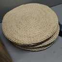 Barydat 12 Pcs Floor Cushions Round Large Pillow Seating Meditation Floor Pillow Boho Natural Woven Seat Cushion Japanese Tatami Cushion for Yoga Room Balcony Chair Pad, 15.75 Inch