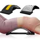 Back Stretcher for Back Pain Relief with Lumbar Support Board - Dual-Sided 3-Level Adjustable Spinal Decompression & Cracker Device