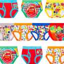 Disney boys Pixar Cars 100% Cotton Underwear With Lightning Mcqueen, Mater, Cruz & More Sizes 18m, 2/3t, 4t, 4, 6 and 8 (Cars 10pk Brief)