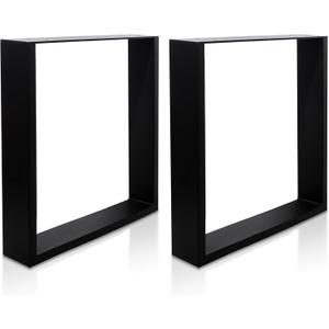 16 Inch Bench Legs Industrial Metal Table Legs Square Coffee Table Legs Desk Legs DIY Furniture Legs, Set of 2, Black