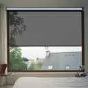 Cordless Mirrored Privacy Shade Thermal Insulation Curtain No Drill Roller Shades Anti UV Window Tint Wide 15 31 39 47 55 Inches Sun Protection Blackout Roll Up One Way See Through (Black,33'' W x 79'')