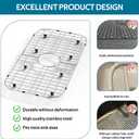 Sink Protector Stainless Steel 26" x 14" Rectangular Extra Large Sink Grid for Kitchen Sink Bottom, Rust-Resistant Drainage Rack with Scratch Prevention Centered Drain