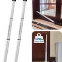 2 Pack Rerishom Door Security Bar, Door Stoppers Security bar,Heavy Duty Door Lock Security Door Jammer Door Stopper for Apartment, Hotel Room,Screen Door Hardware, Gate Lock Bar (White)