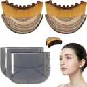 2PCS Lymphatic Contour Face Brush - Ultra-Soft Bristles for Facial Lymphatic Drainage, Chin & Jawline Sculpting, Ergonomic Design for Depuffing - Gua Sha Brush Alternative, Dry Brush for Face (1 inch)