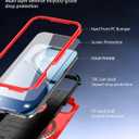 for iPhone Air Magnetic Case with Blet Clip Hoslter,Compatible with Magsafe,2X Screen Protector,Heavy Duty Protection,Rugged & Durable Phone Cover for iPhone Air Case,Red