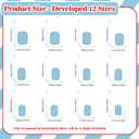 2 x Short Nails Press on Square Blue Fake Nails False Nails with Shell Polka Dots Designs Summer Acrylic Nails Beach Nails Full Cover Glossy Glue on Nails for Women Girls 24Pcs
