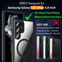 Hensinple for Samsung Galaxy S22 Ultra Case Magnetic, Galaxy S22 Ultra Phone Case [Compatible with Magsafe] Wireless Charging Translucent Back Cover Case 6.8 Inch,Black