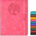 Lined Journal Notebook for Women Men,256 Pages A4 Large Hardcover Leather Journals for Writing,Travel,Business,Work,School,College Ruled Notebooks for Note Taking, Diary Notepad 8.6"11" (Pink)