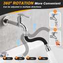Faucet extension pipe, which can be bent 360 prevent water splashing, equipped with universal connector and multi-mode spray, suitable for laundry room/bathroom/outdoor garden(orange, 19.6 in)