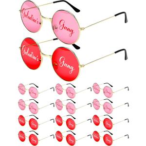 Flutesan 12 Pair Galentines Gang Sunglasses Gifts Bulk Red and Pink Galentines Day Party Favors Bestie Friends Woman Glasses(BFF)