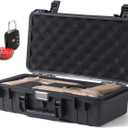 CHABAYI Hard Gun Case for Pistols for 2 Handguns WaterProof& ShockProof&DustProof With Foam, TSA Approved, rectangular design, more convenient to carry,Storage for Accessories
